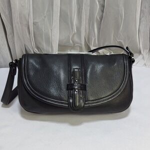 Calvin Klein Black Soft Leather Small Shoulder Hobo Handbag Purse